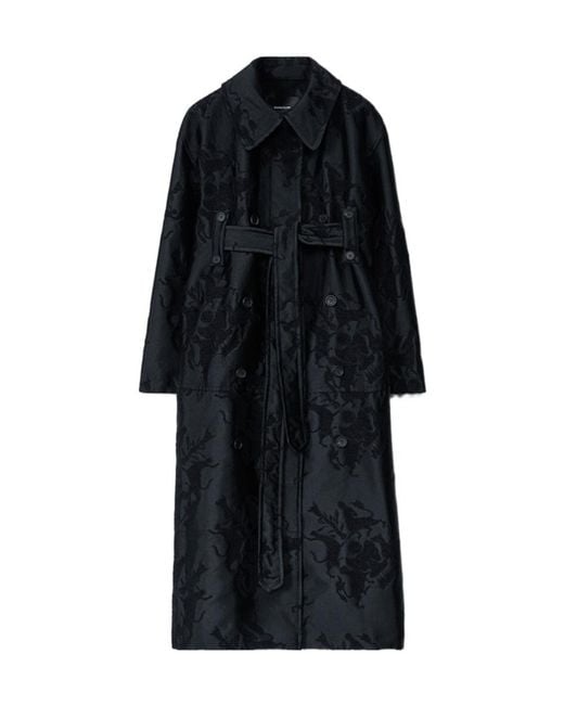 Fabiana Filippi Black Long-Sleeved Trench Coat