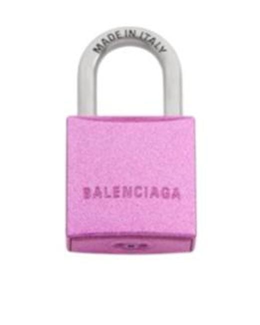 Balenciaga Pink Bb Padlock Shaped Charm