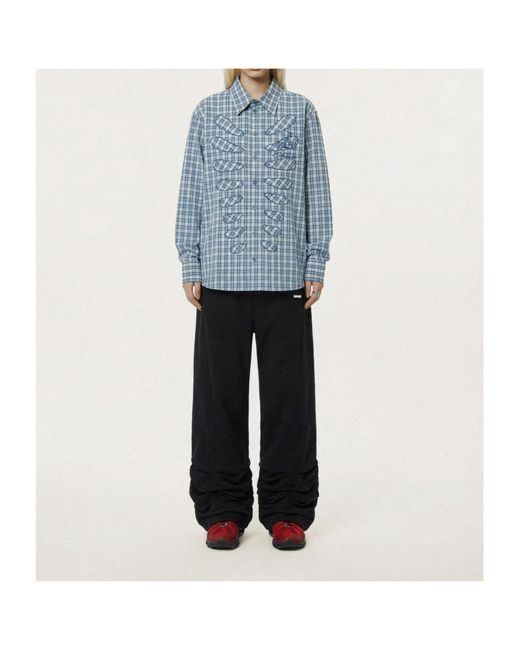 AVAVAV Blue Cut-Out Shirt for men