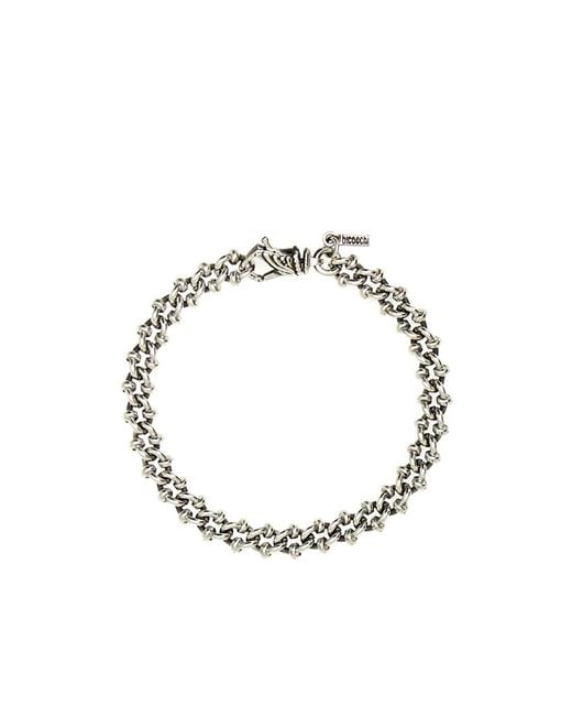 Emanuele Bicocchi Metallic Logo Plaque Knot Chain Bracelet
