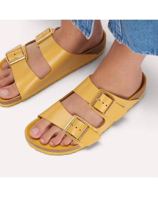 Birkenstock Yellow Arizona Buckled Slides