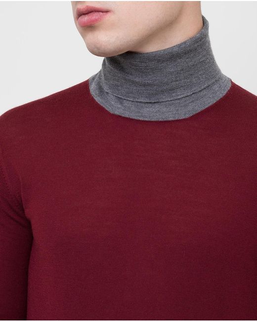 Brunello Cucinelli Red High-Necked Pullover for men