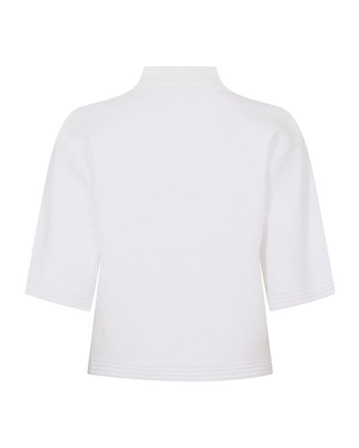 Max Mara White V-Neck Cropped Top