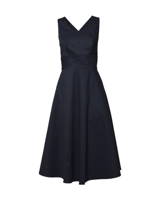 Aspesi Blue Midnight Cotton Pique Midi Dress