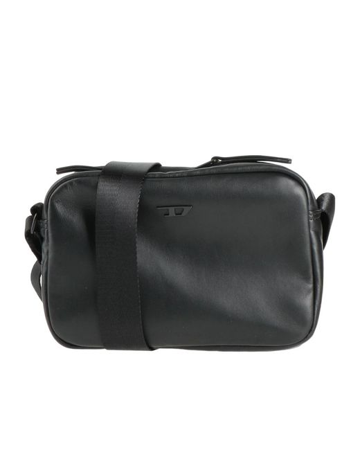 DIESEL Black Plain Colour Across-Body Bag