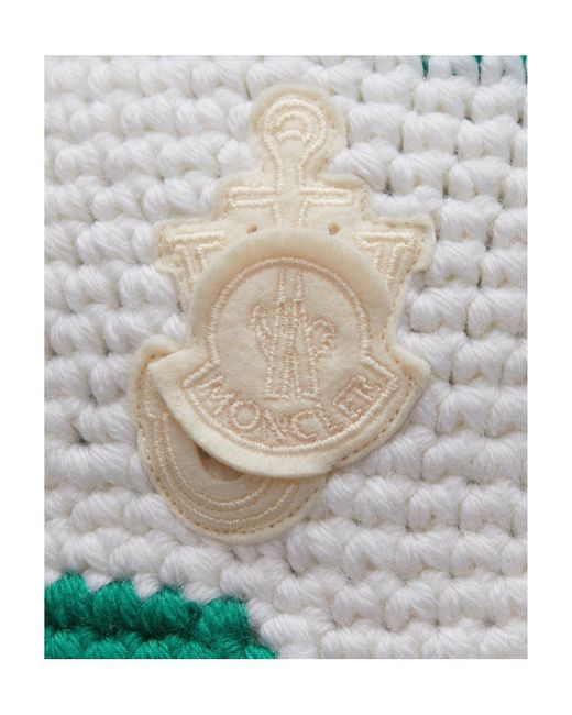 Moncler Green Crochet Hat for men