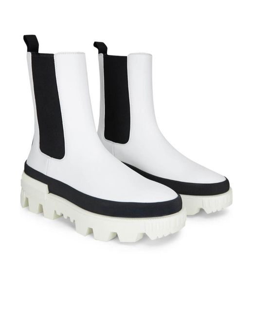 Moncler White Coralyne Logo Short Boots