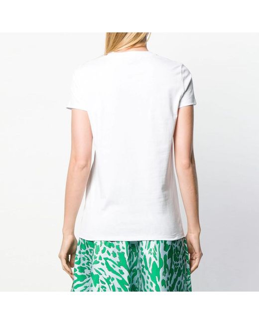 MSGM White Cat Printed Logo Short-Sleeved T-Shirt