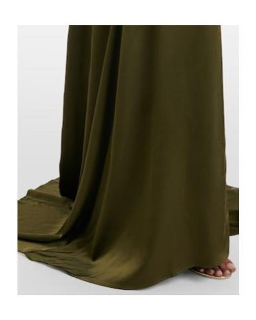 Blumarine Green Appliqué Satin Gown
