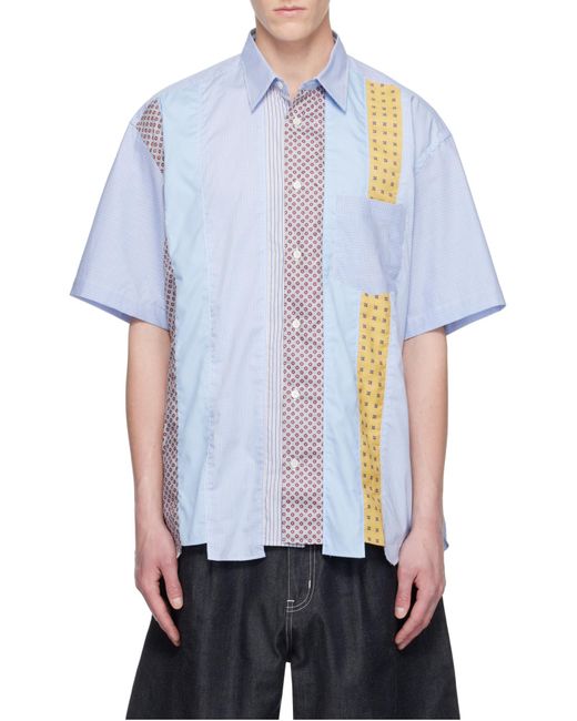 Comme des Garçons Blue Comme Des Garçons Homme Patchwork Shirt for men
