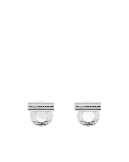 Ferragamo Metallic Ferragamo Gancini Logo Cufflinks for men
