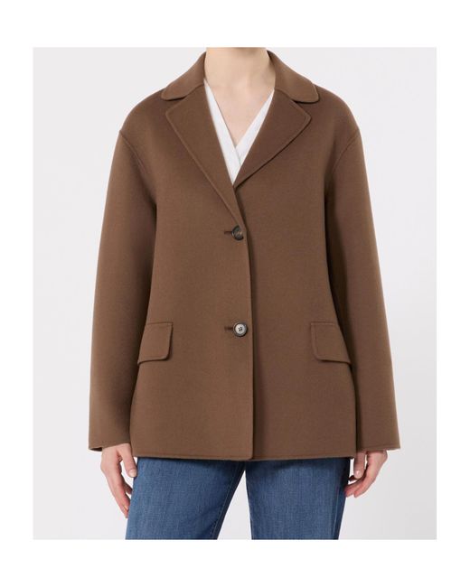 Max Mara Brown Wool Single-Breasted Blazer