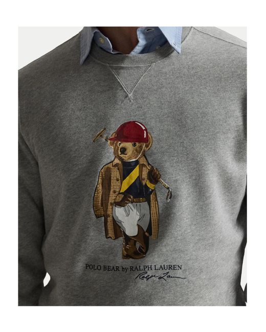 Polo Ralph Lauren Gray Polo Bear Fleece Sweatshirt for men