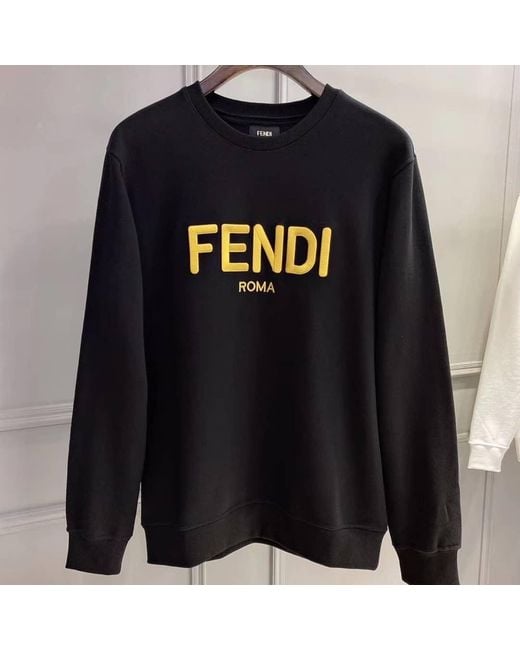 Fendi Black Cotton Sweatshirt for men