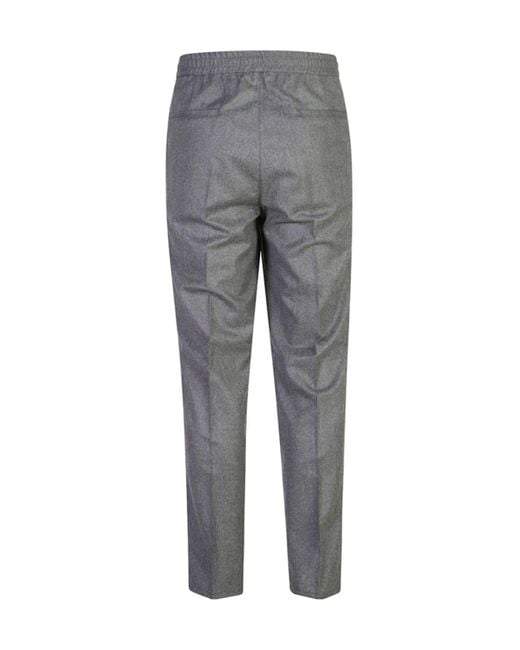 Brunello Cucinelli Gray Pleated Tapered Leg Trousers for men