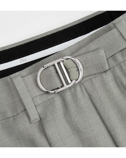 Dior Gray Pleated Tailored Pants for men