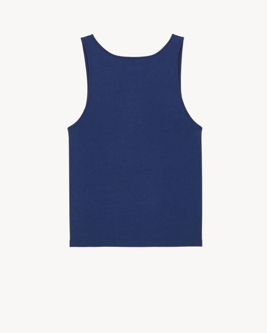 Saint Laurent Blue Cassandre Sleeveless Tank Top for men