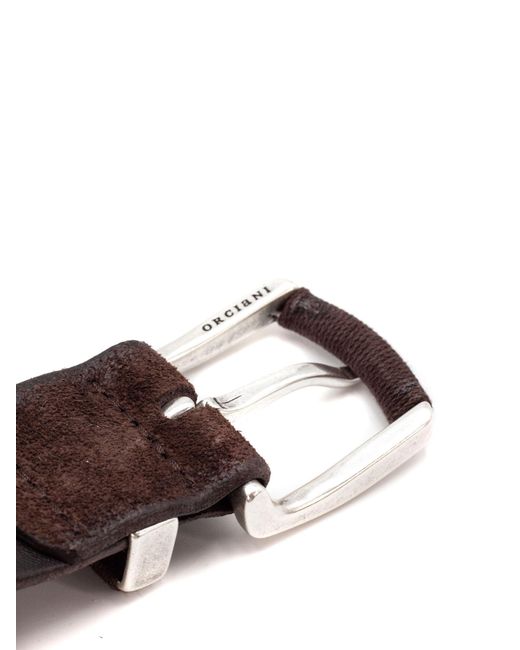 Orciani White Suede Buckle Belt for men