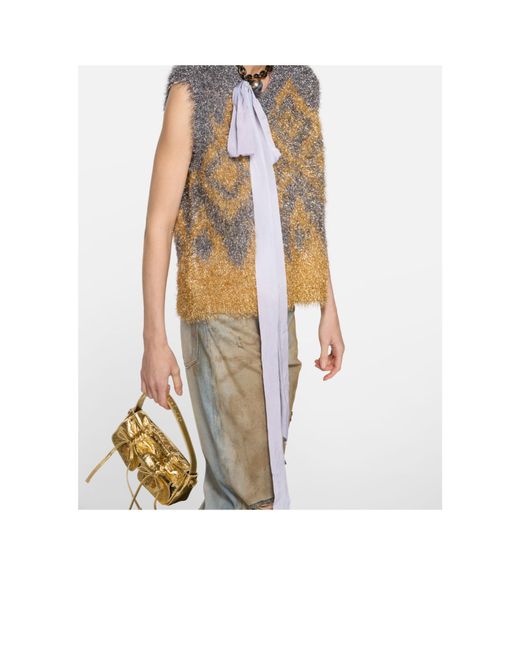 Acne Metallic Drawstring Tote Bag