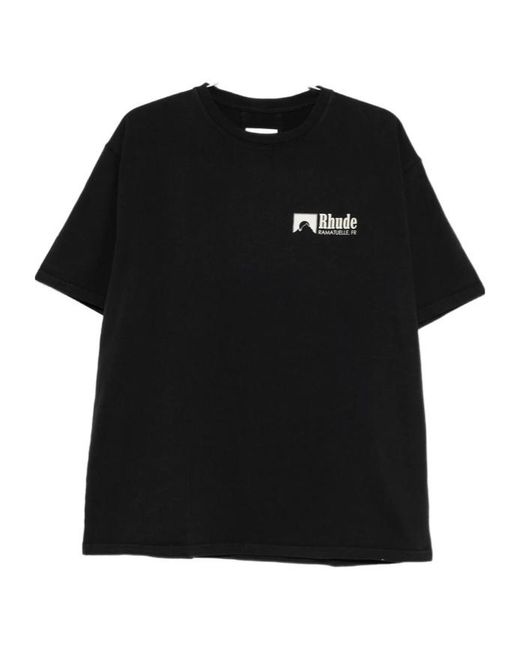 Rhude Black Ramatuelle Intl Racing T-Shirt for men