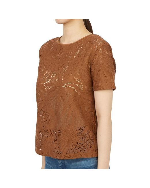 Max Mara Brown Short-Sleeved T-Shirt With Round Neck