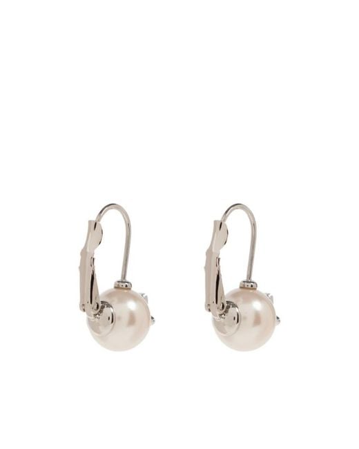 Vivienne Westwood White Logo-Embossed Pearl Earring