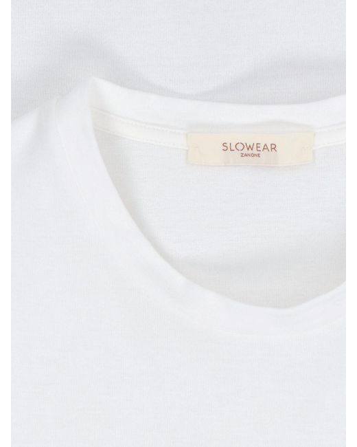 Zanone White Classic Crew Neck Top