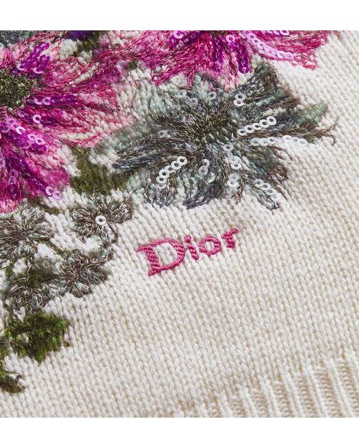 Dior White Embroidered Sweater