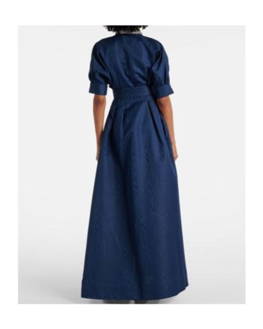 Rebecca Vallance Blue Cielo Embellished Silk Shirt Dress