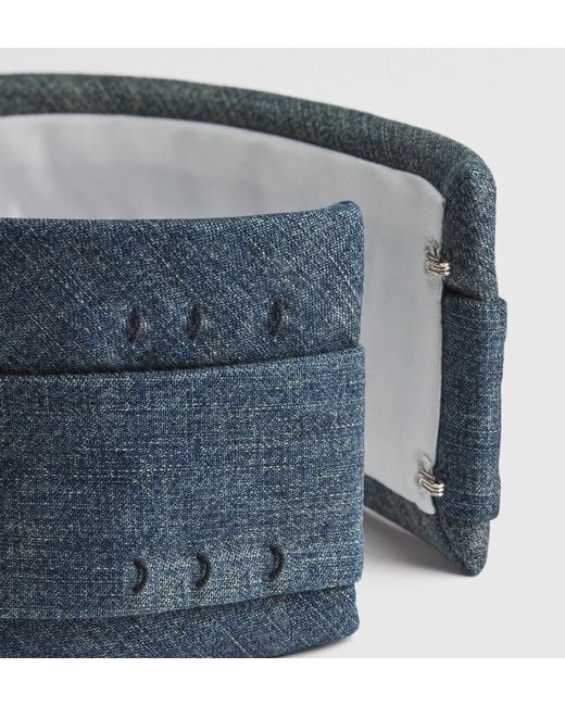 Dior Blue Adjustable Bow Tie Collar