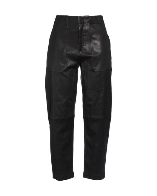 Rag & Bone Black Minimalist Straight-Leg Leather Pants