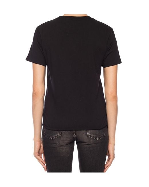 Saint Laurent Black Slogan Detail T-Shirt