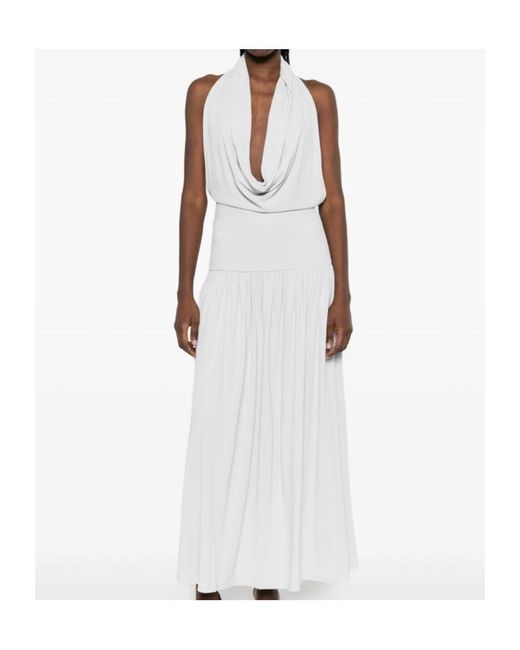 AYA MUSE White Spoe Pleated Midi Dress