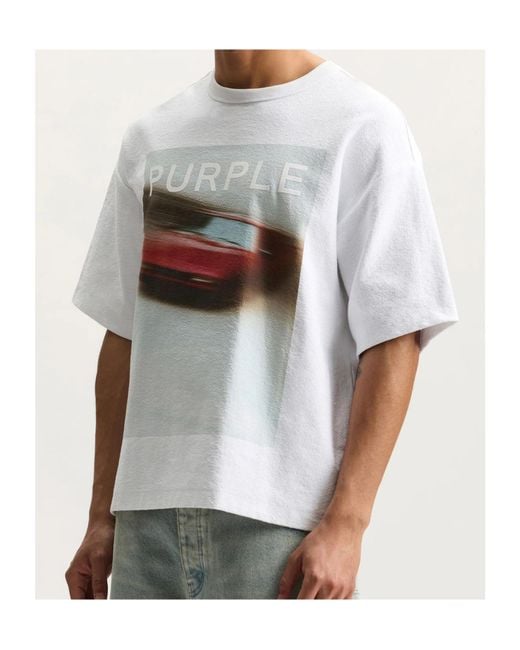 Purple Brand White Tunnel Vision T-Shirt for men