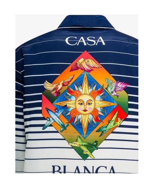 Casablanca Blue Fade Effect Striped Jacket for men