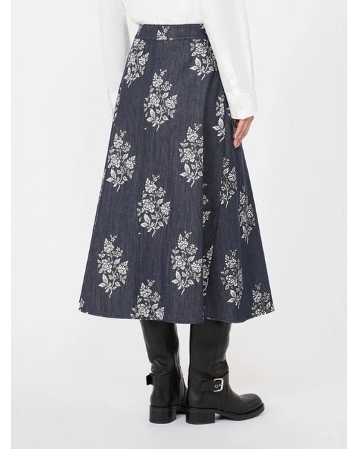 Weekend by Maxmara Gray Pleated Print Midi Skirt