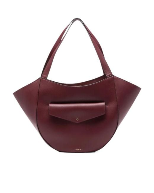 Wandler Purple Asymmetric Leather Tote Bag