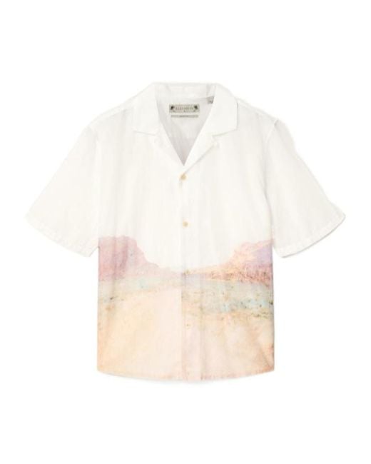 AllSaints White Monument Short Sleeve Boxy Shirt for men