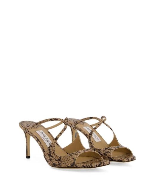 Jimmy Choo Multicolor Anise Snake-Effect Leather Sandals