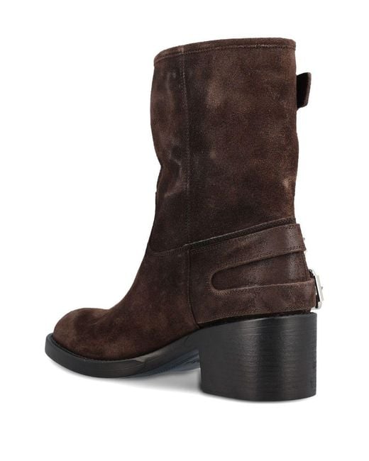Chloé Brown 60Mm Dakota Biker Boots