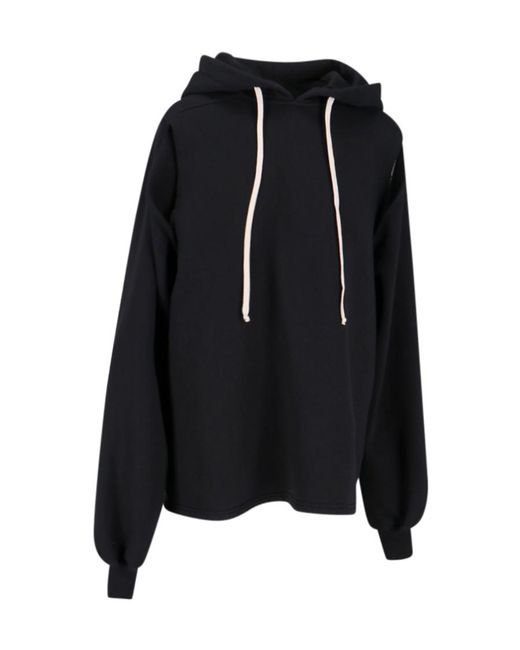 Rick Owens Black Cut Out-Detail Organic Cotton Hoodie