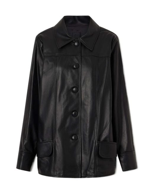 Anna Sui Black Paneled Leather Jacket