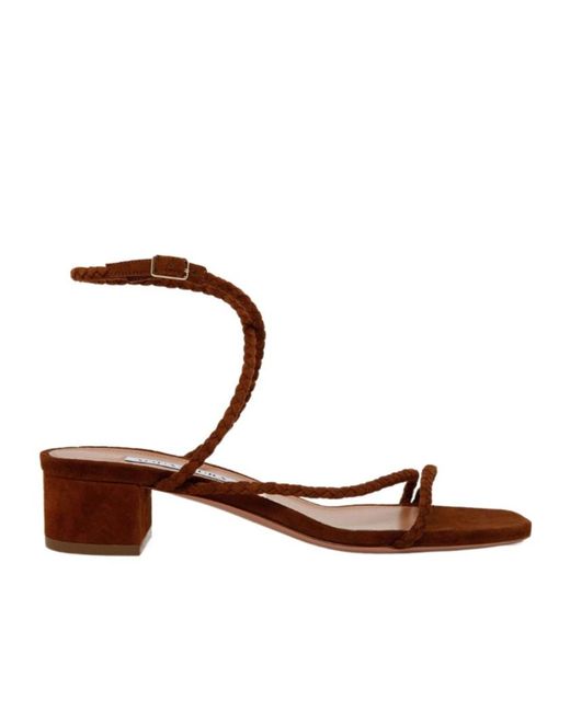 Aquazzura Brown Luca Strap Sandals
