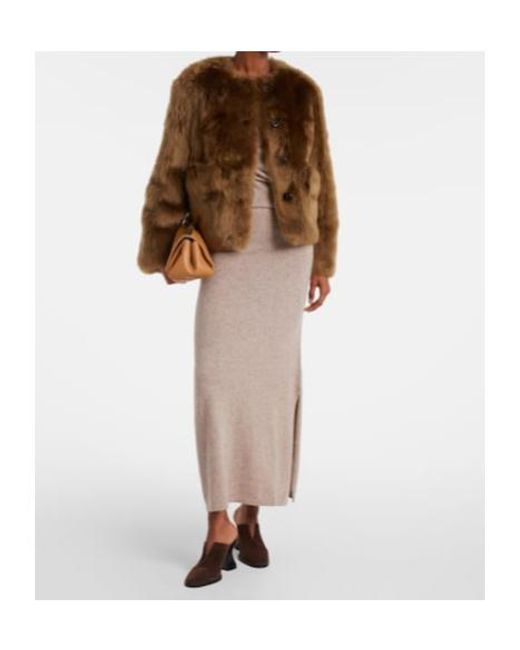 Altuzarra Brown Maury Faux-Fur Leather Jacket