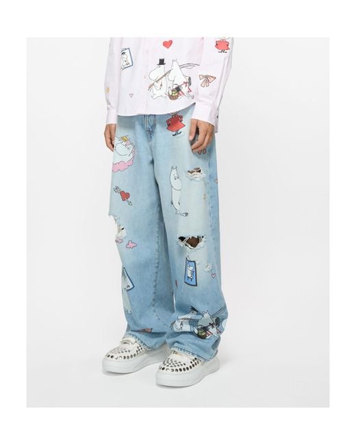 Acne White Touch-Strap Platform Sneakers for men