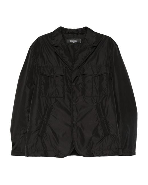 DSquared² Black Flap-Pocket Buttoned Jacket for men