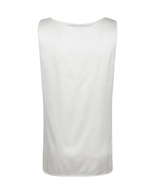 Max Mara White Pan Sleeveless Top