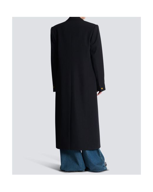 Balmain Black Long Coat for men