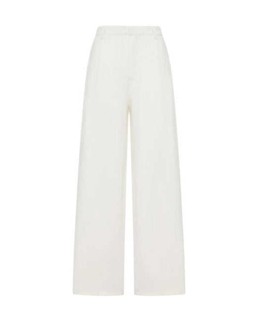 Max Mara White Casual Pants With Belt Loops
