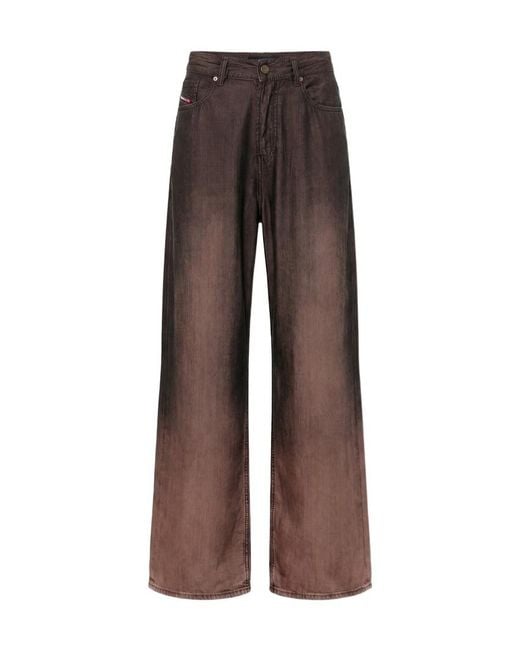 DIESEL Brown Casual Trousers With Belt Loops